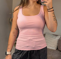 Mono B - Kendall Square Neck Ribbed Tank Top