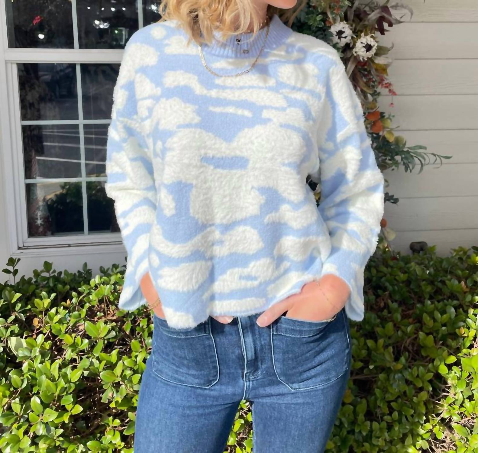 She + Sky - Cloud Crewneck Sweater