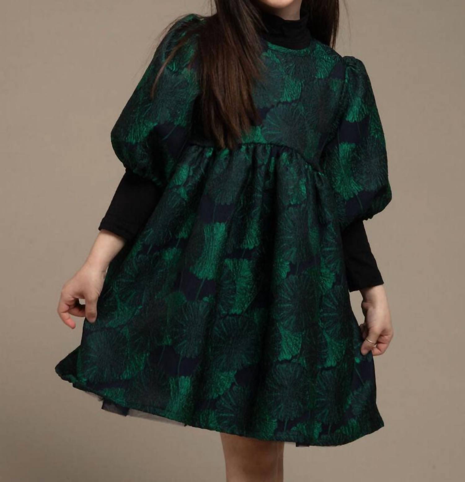 Petite Hailey - JACQUARD BALLOON DRESS