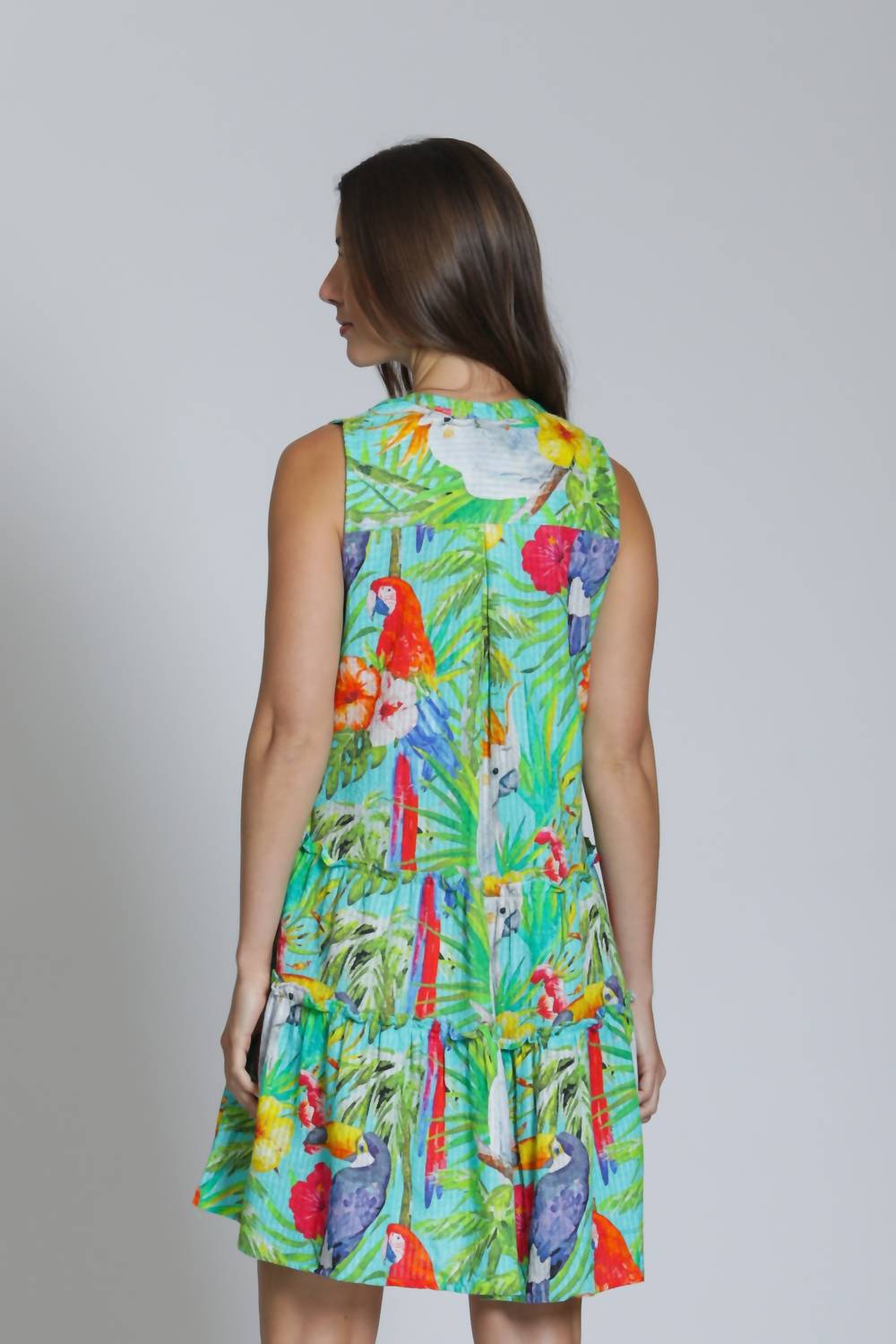 Apny - Pin-tuck Detailing Sleeveless Mini Dress