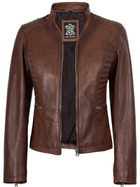 Decrum - Women's Rachel Biker Style Leather Jacket