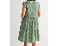 Fun 2 Fun - Tracie Floral Ruffle Sleeve Tiered Dress
