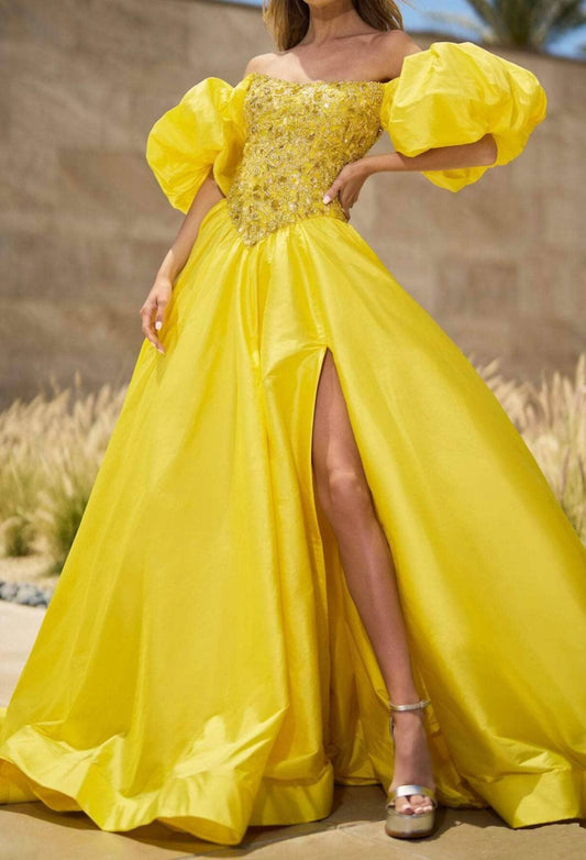 Sherri Hill - Off Shoulder Beaded Ball Gown