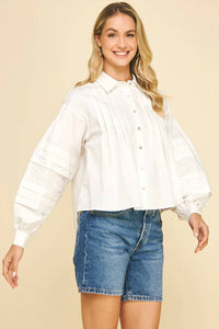 Pinch - Pleat Detailed Button Down Shirt