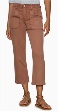 Sanctuary Retreat Crop Pants in mud bath brown - women's pants - detail view