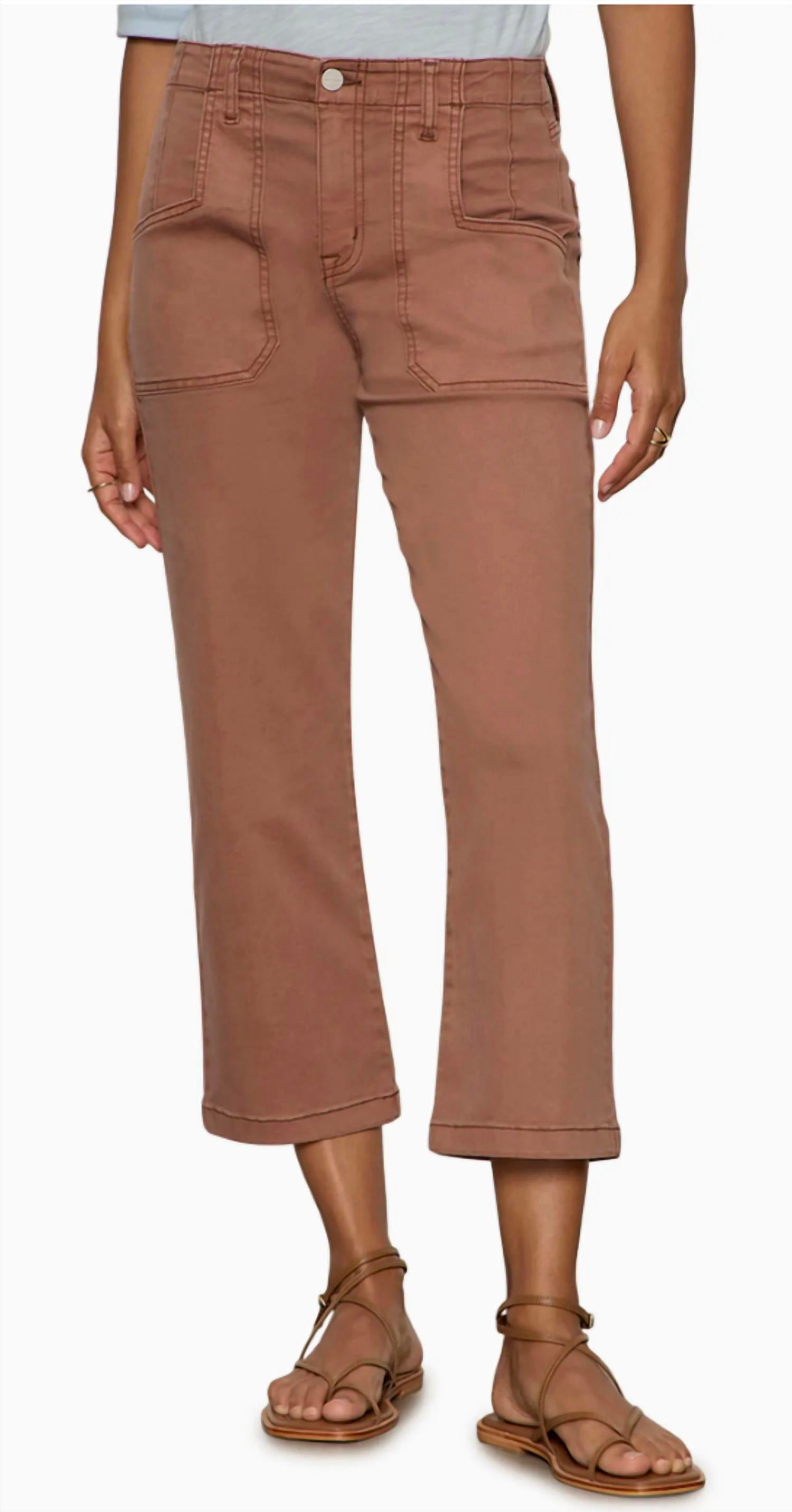 Sanctuary Retreat Crop Pants in mud bath brown - women's pants - detail view