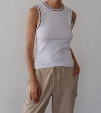 Donni. - The Baby Rib Contrast Tank