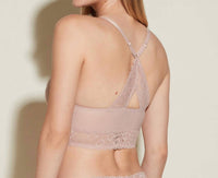 Cosabella Forever Front Closure Racer Bra in mandorla - women's intimate - detail view