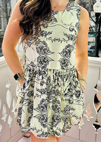 Joy Joy - Inkblossom Bubbles Hem Dress