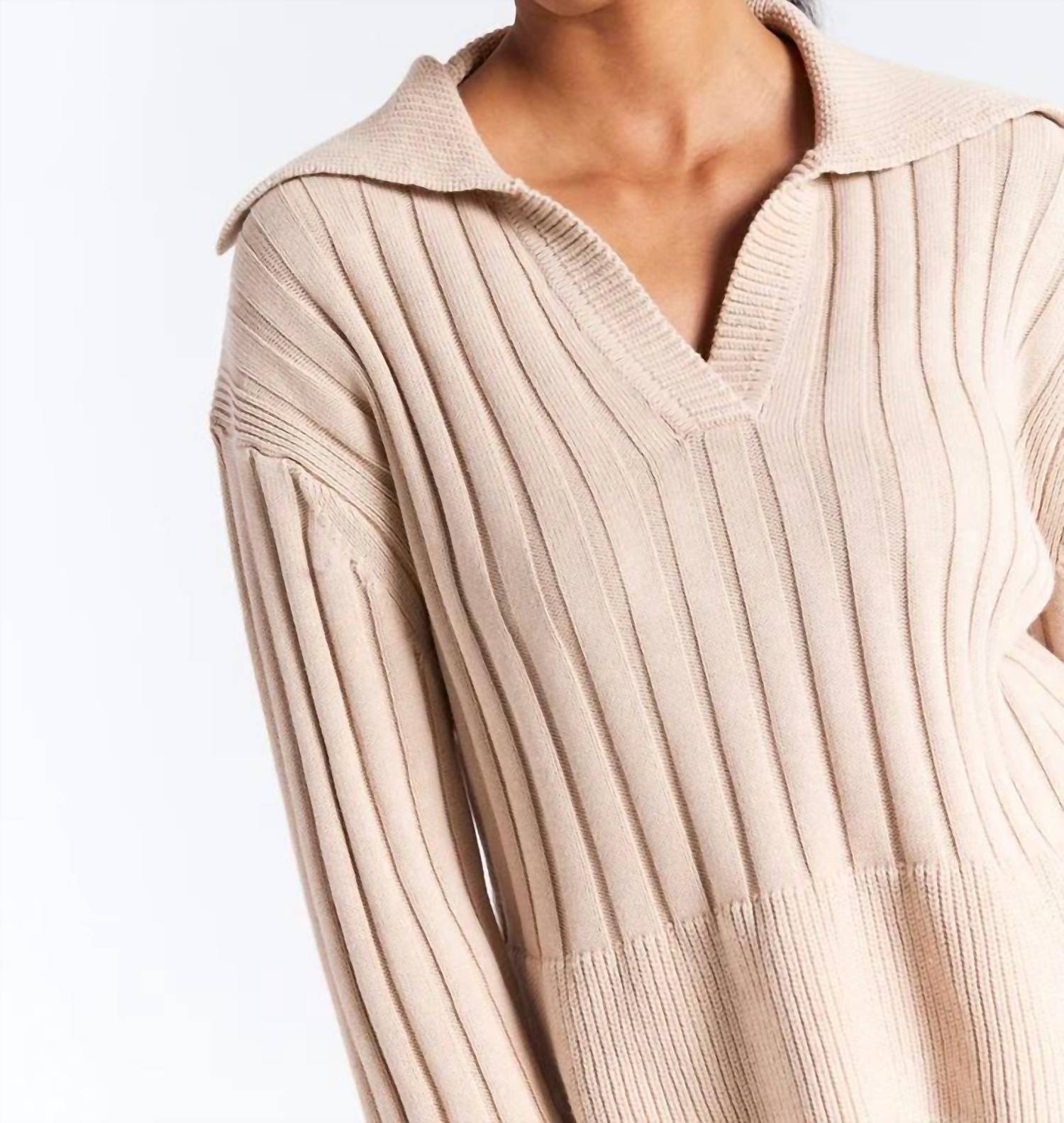 Brodie Cashmere - Rib Stitch Collar Top