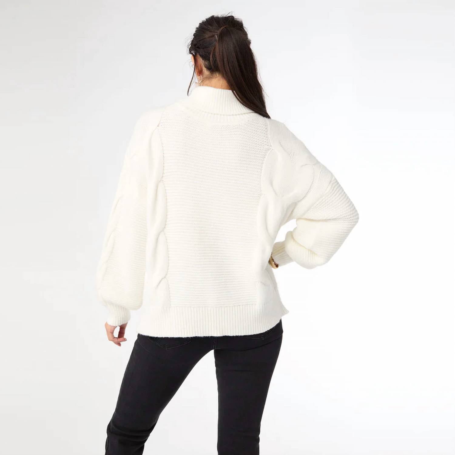 Coco + Carmen - Hennie Cable Knit Turtleneck Sweater