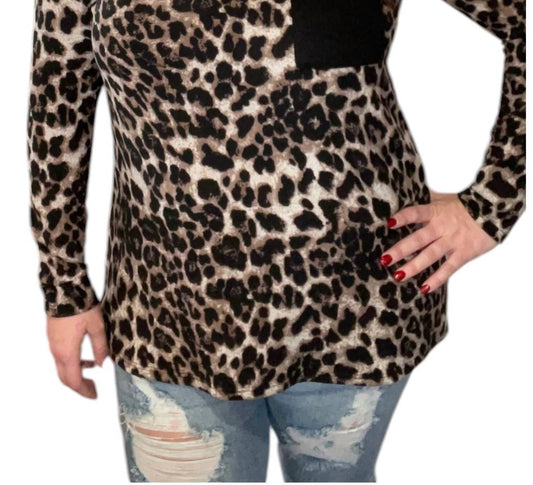 Honeyme - Leopard Pocket Long Sleeve Tee