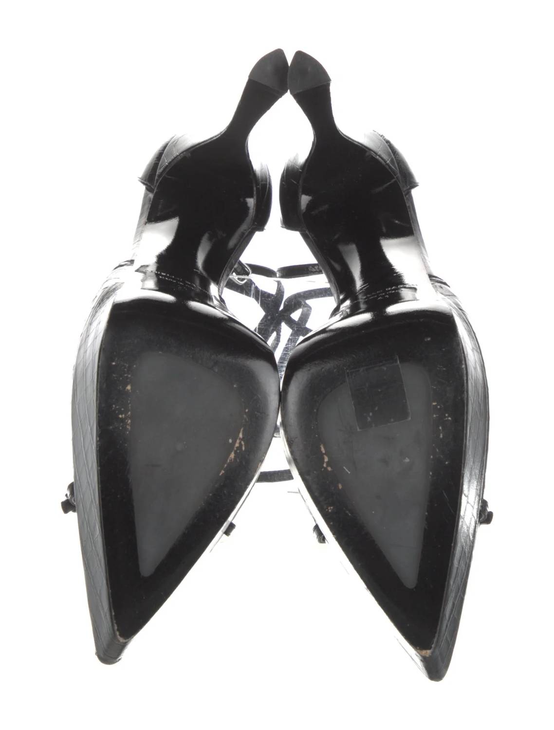 Arielle Baron - Preloved Women's Leather Embossed D'orsay Pumps