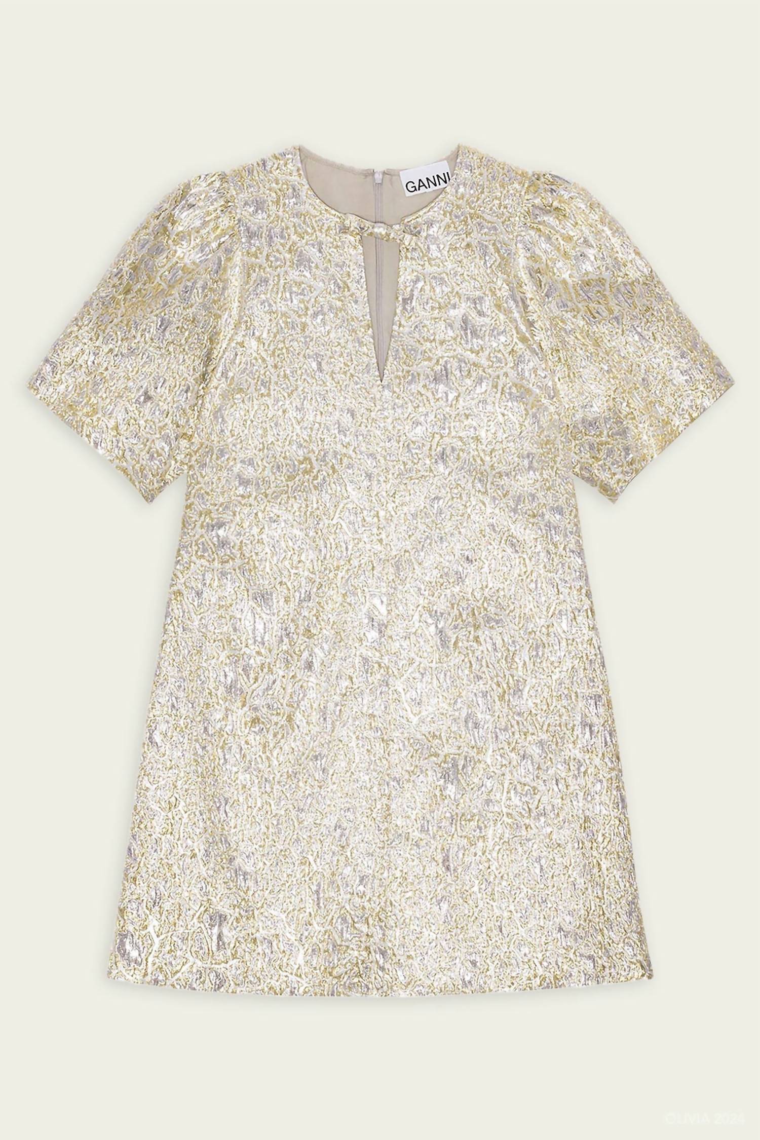 Ganni - Metallic A-line Mini Dress
