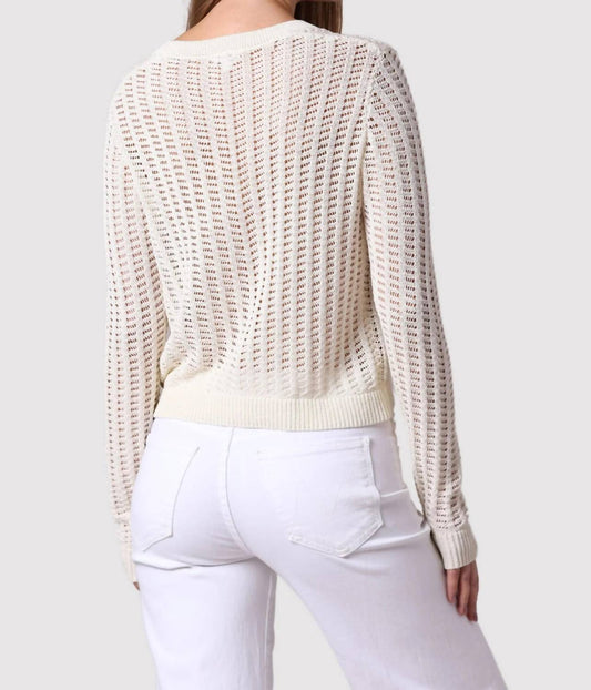 Minnie Rose - Linen Cotton Blend Pointelle Cardigan