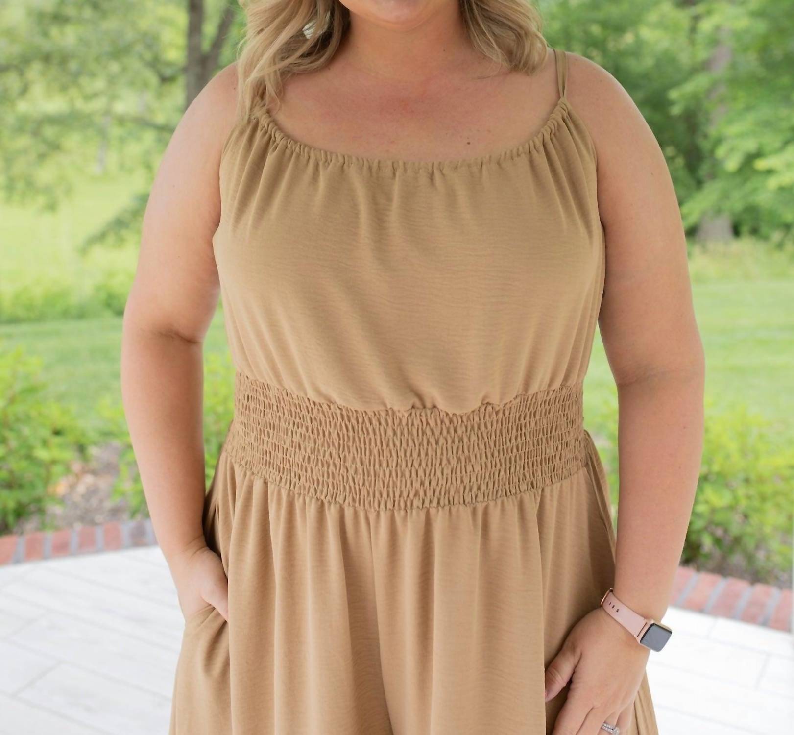 BLUE LEOPARD Storybook Charm Sleeveless Romper in brown - women's pants - detail view