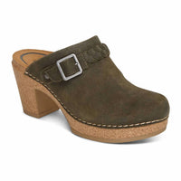 Aetrex Women's Corey Clog in olive - women's shoe