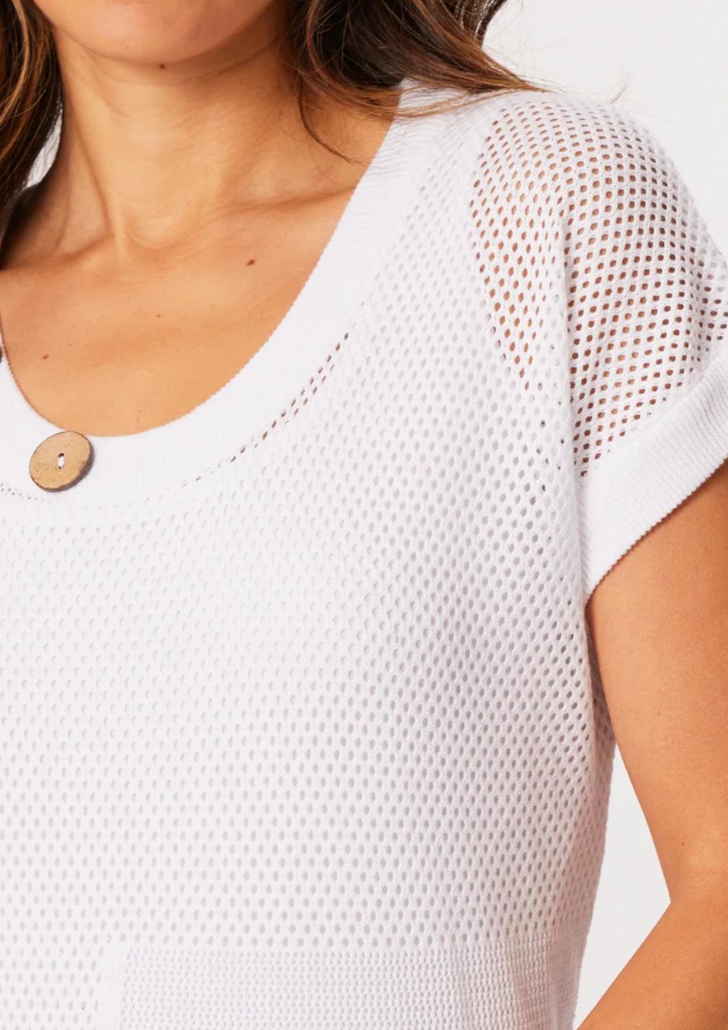 French Kyss - Crochet Scoop Short Sleeve Top