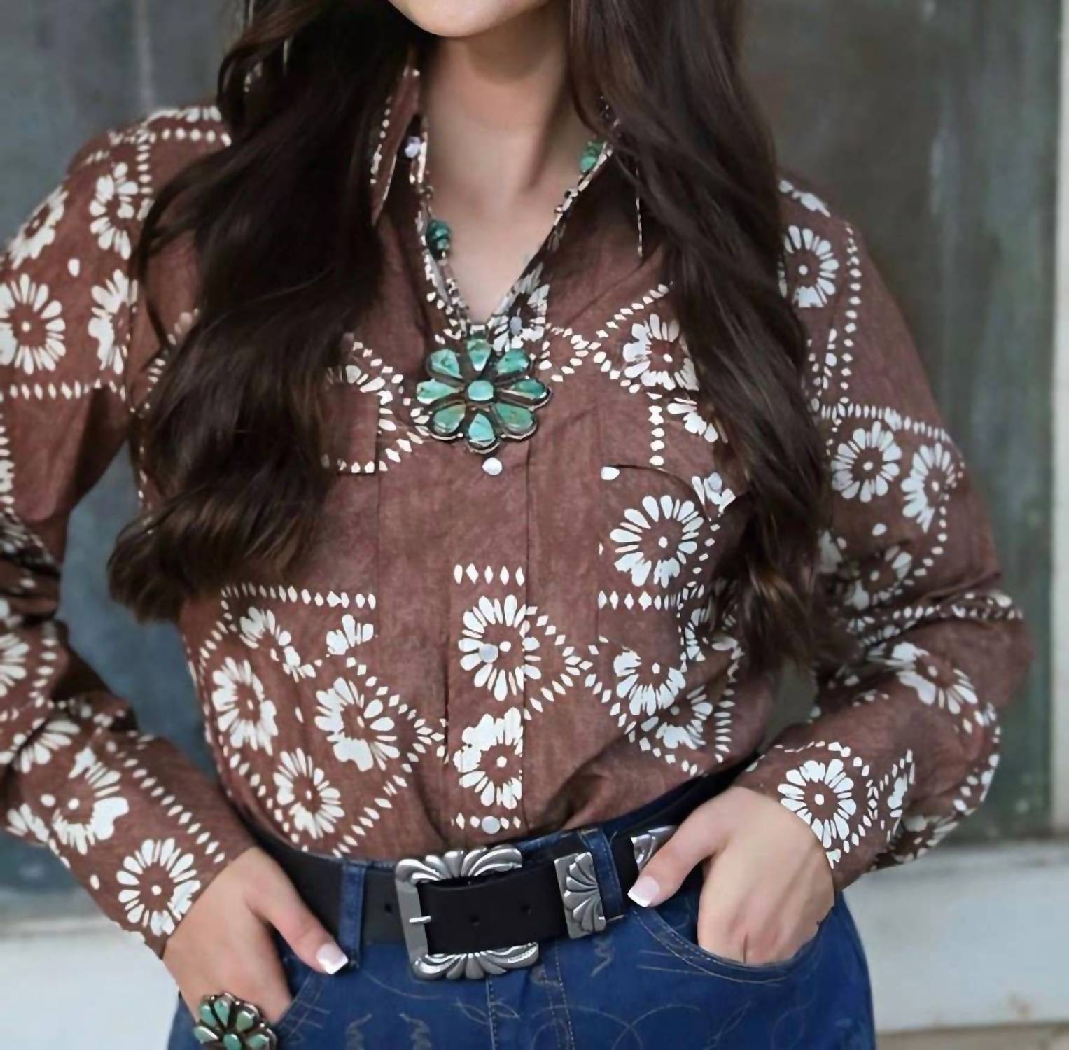 Crazy Consuela - Floral Pearl Snap Shirt