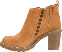 Corkys Footwear Women's Rocky Top Zip Up Bootie in camel - women's shoe - detail view