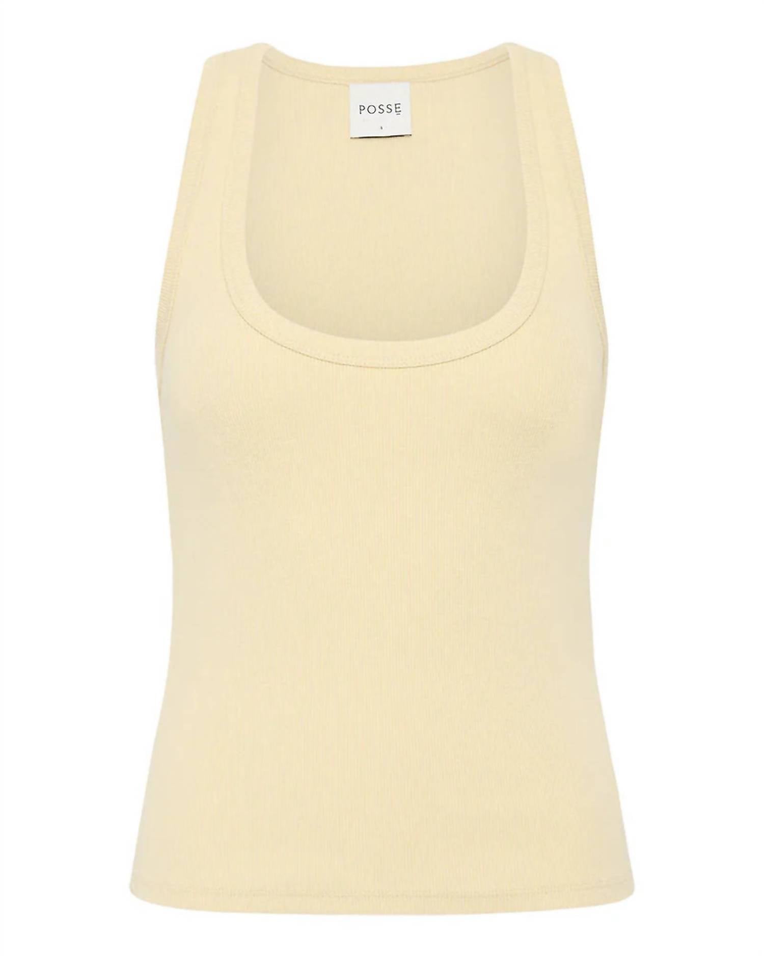 POSSE Women's Lewis Singlet Tank in beige - women's tank top - view 5