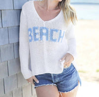 Wooden Ships - Chunky Beach V Neck Sweater