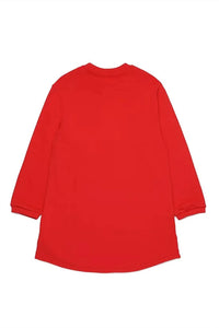 Marni - Girls Fleece Dress With Sequined Flowers