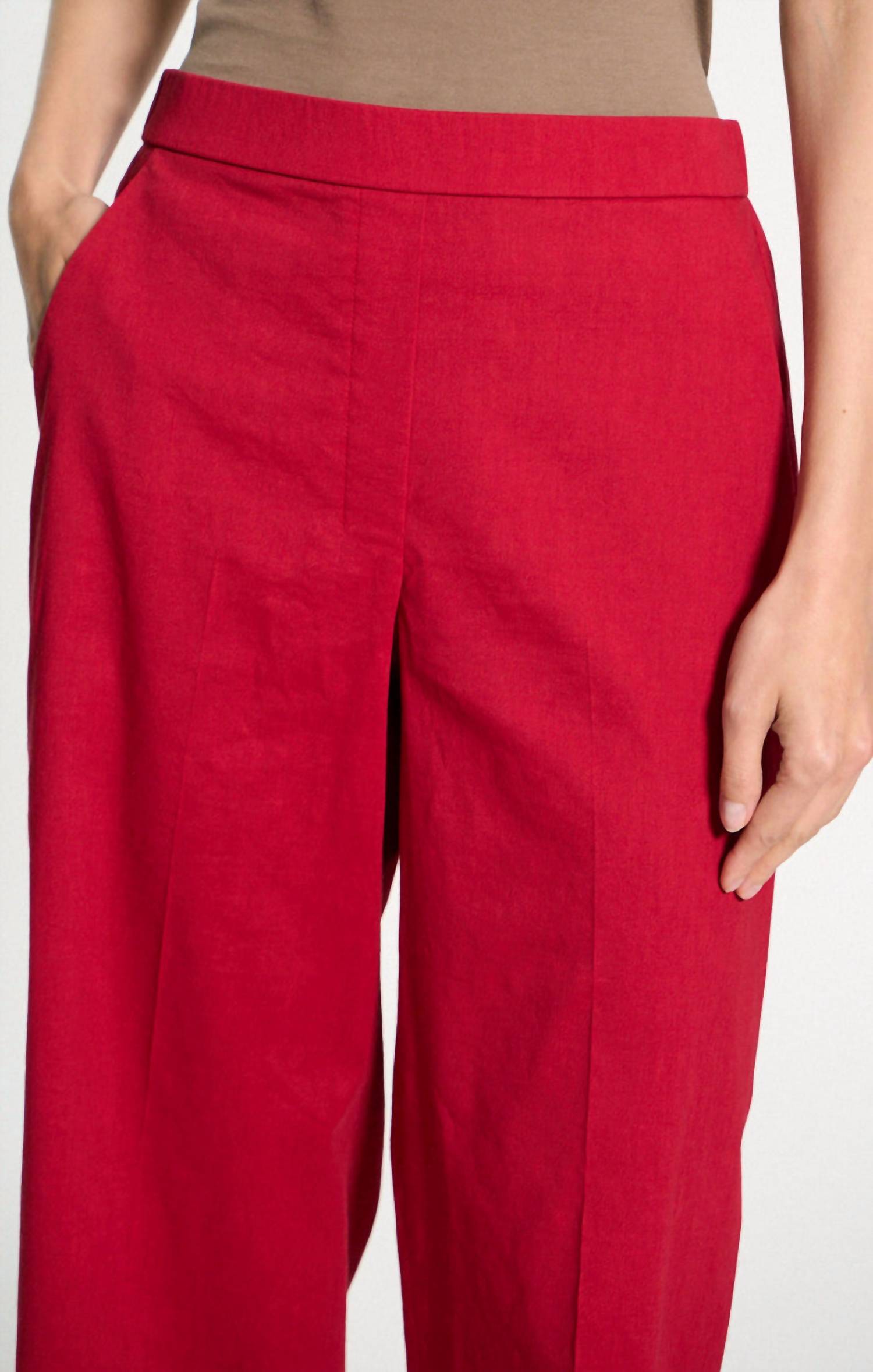 Theory Relaxed Pull-on Pant in good linen cherry - women's pants - view 4
