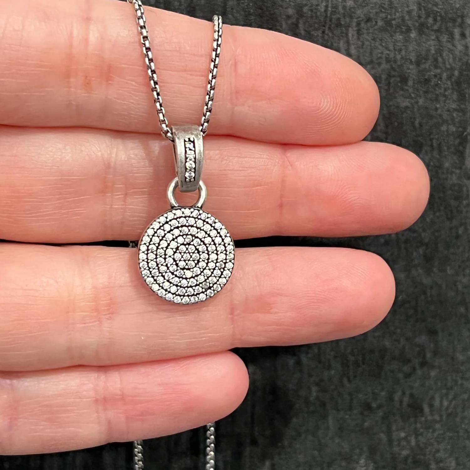 Tat2 Designs - Women's Pave Disc Necklace
