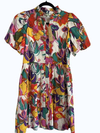 Jade - Women's Puff Sleeve Button Tier Dress