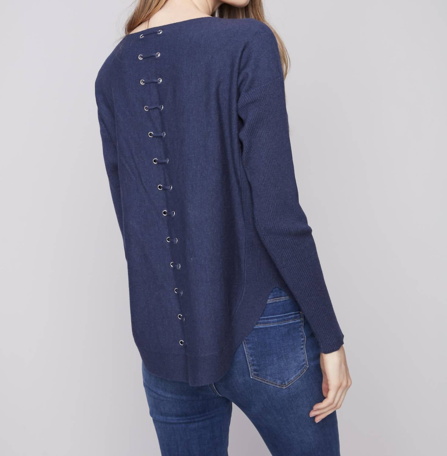 Charlie B - Long Sleeve Boat Neck Sweater