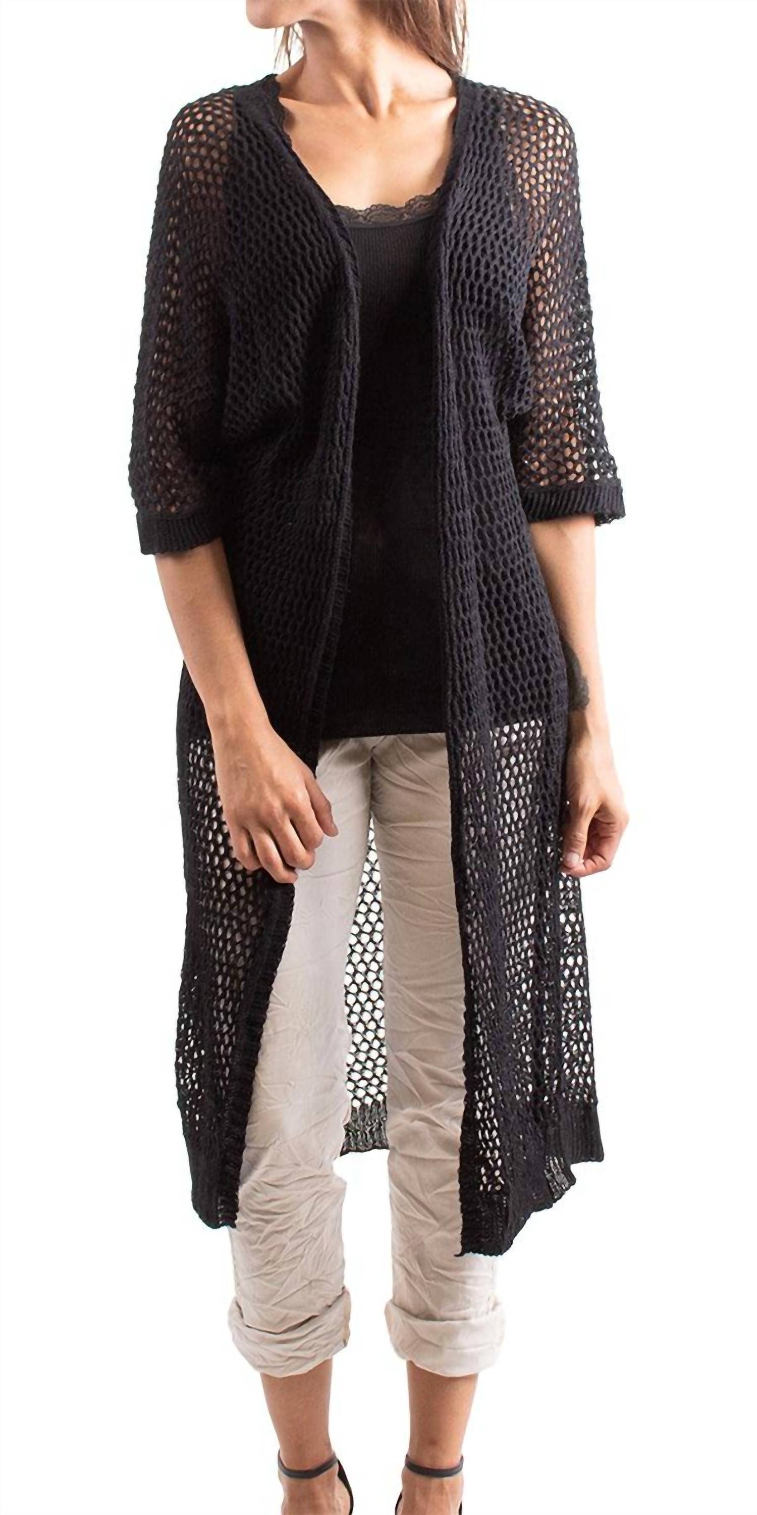 Gigi Moda - Ginavra Knitted Mesh Maxi Open Jacket