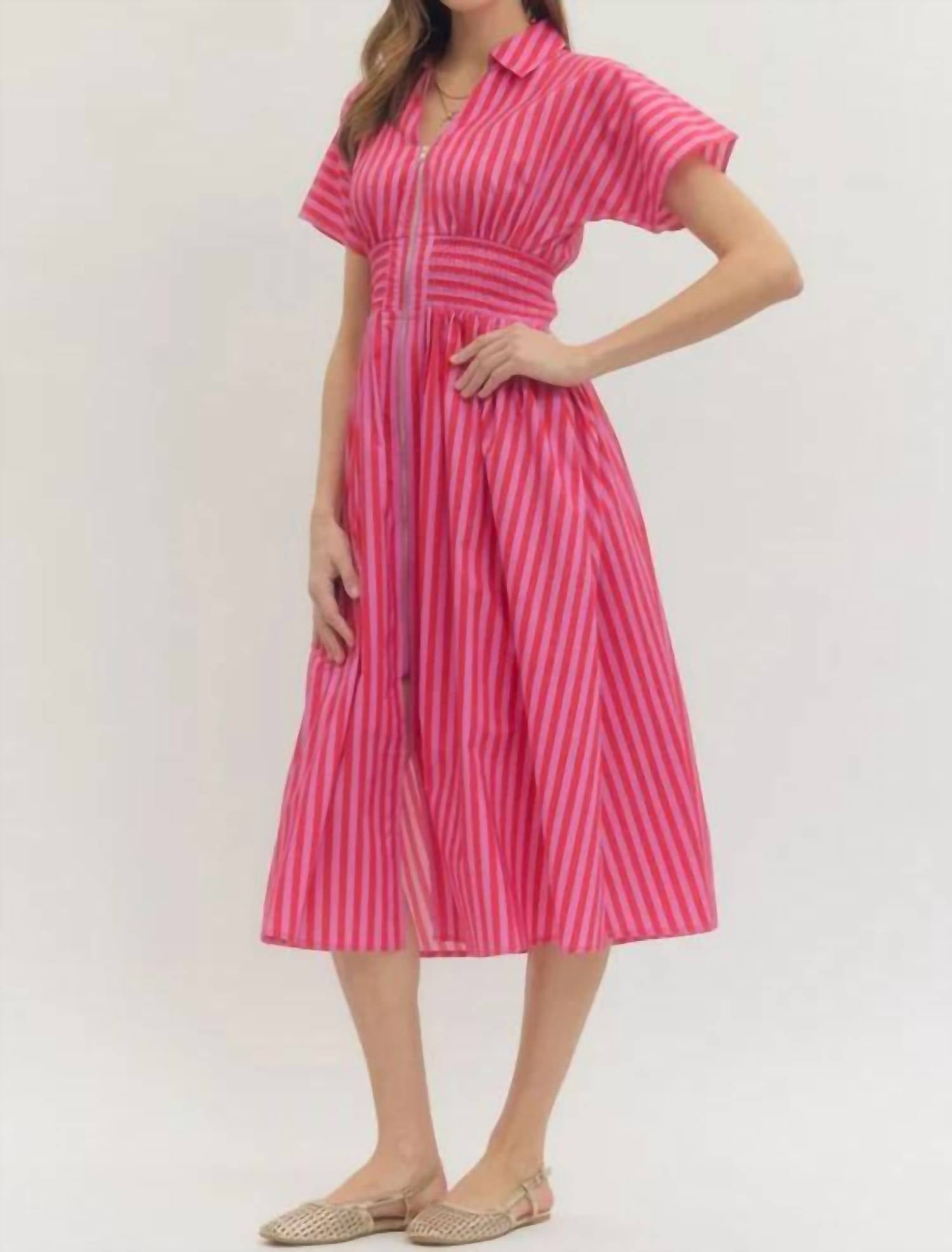 Entro - Socialite Stripe Midi Dress