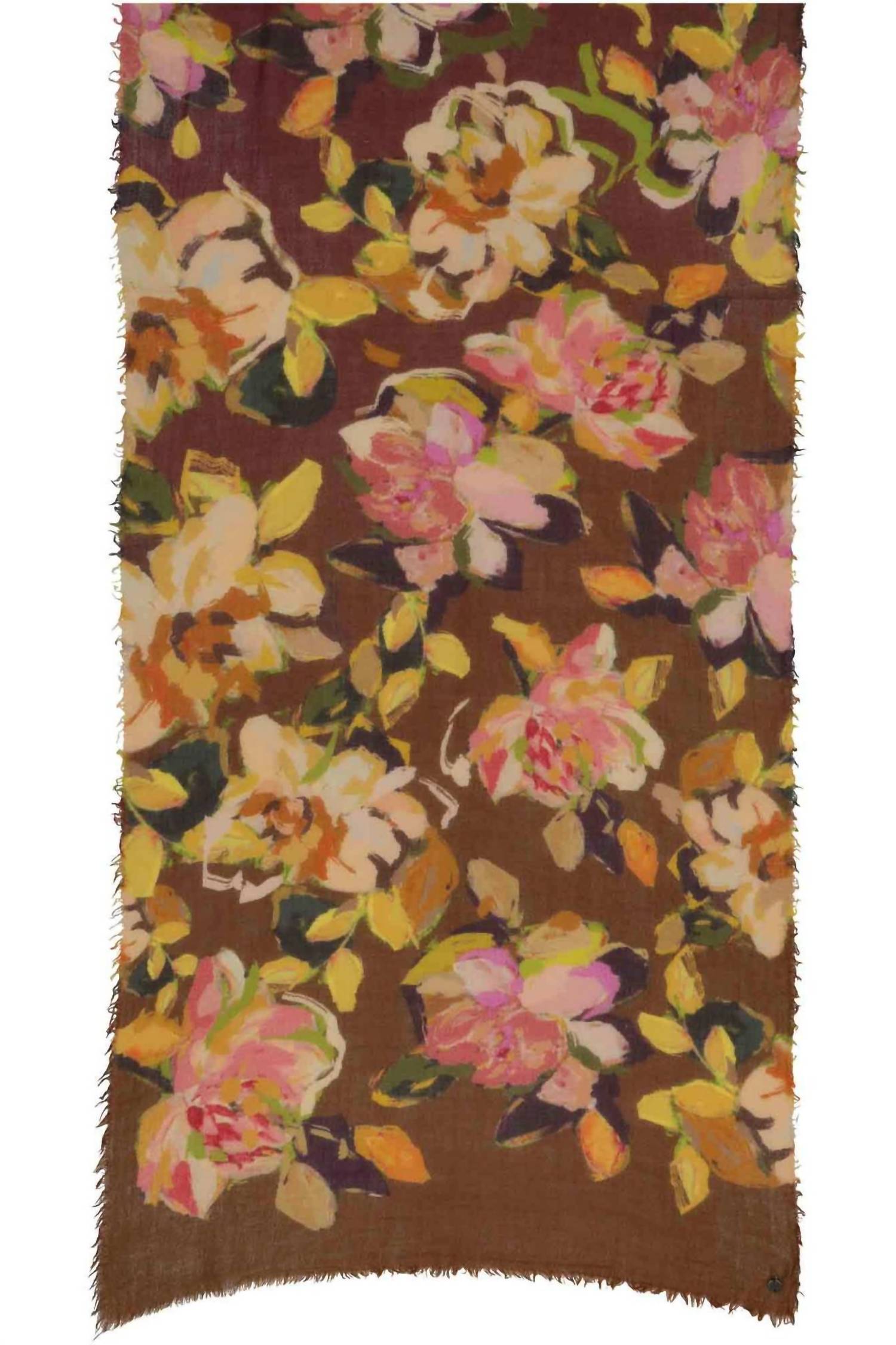 V. Fraas - Women's Painted Ombre Roses Scarf