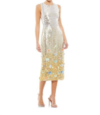 Mac Duggal - Floral Skirt Sequin Dress