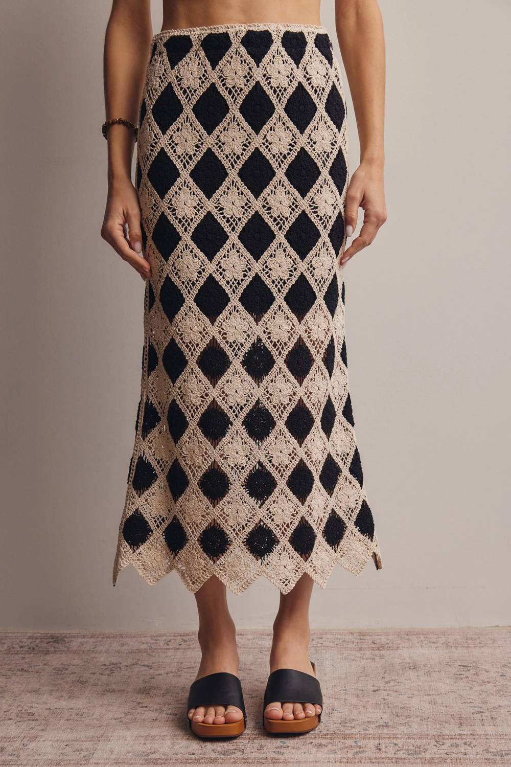 Forte - Crochet Diamond Midi Skirt