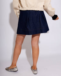 THML Denim Bow Skirt in navy - women's skirt - view 4