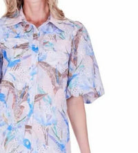 Joy Joy - Puff Sleeve Fitted Mini Shirtdress
