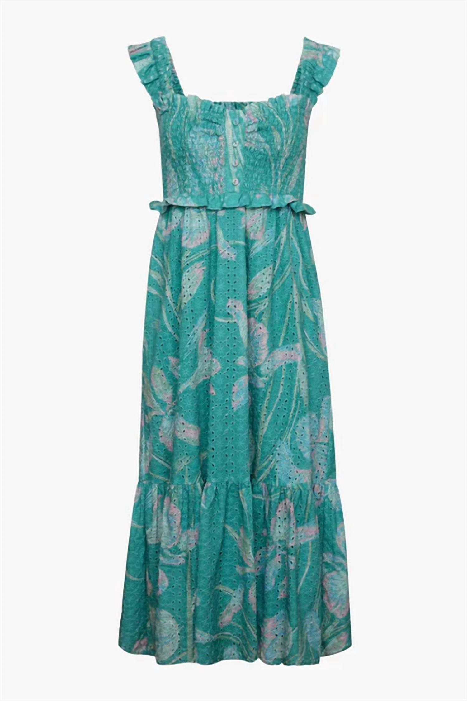 CABALLERO Women's Nyx Dress in green ink and bloom - women's dress