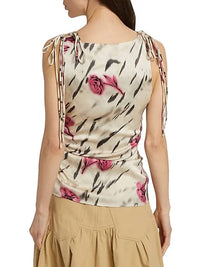 Ganni - Satin Gathered Top