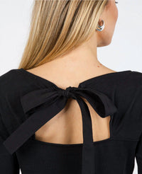 Nation LTD Tavin Tie Back Long Sleeve Top in jet black - women's long sleeve top - view 5