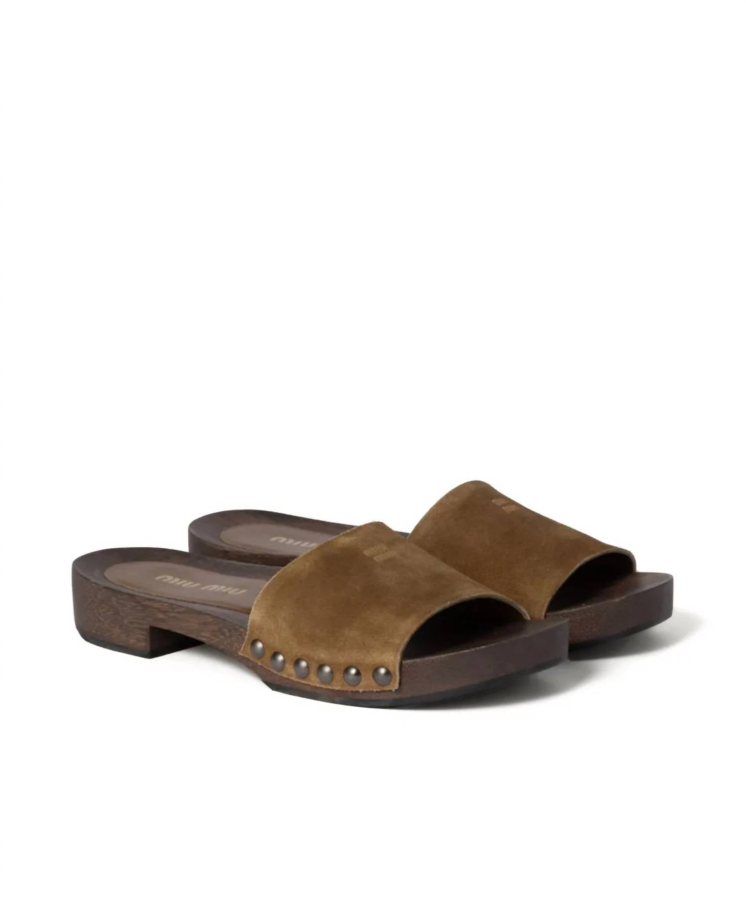 Miu Miu - Calzature Donna Faded Suede Clogs