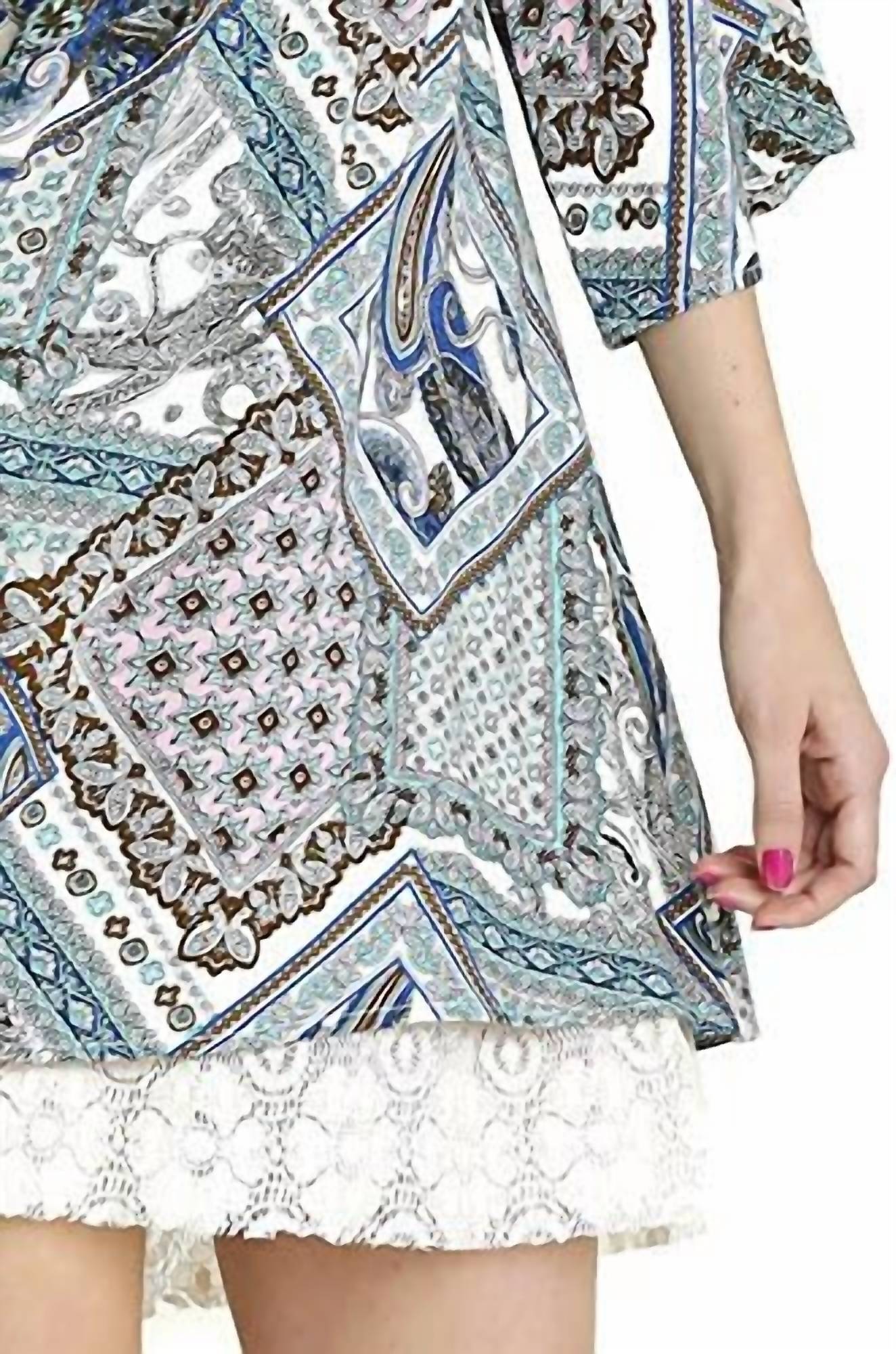 Umgee - Paisley & Lace Cross Back Dress