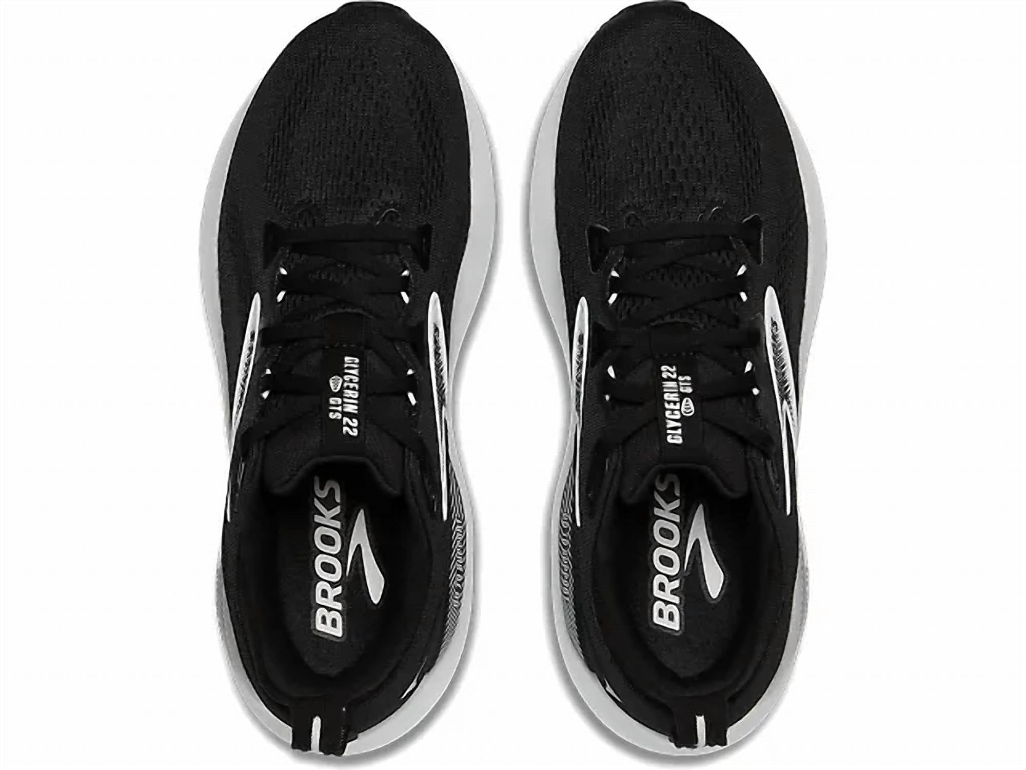 BROOKS Men's Glycerin Gts 22 Running Shoes in black grey white 5 - men's shoe - view 6