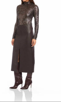 Fifteen Twenty - Kaia Fuax Leather Midi Skirt