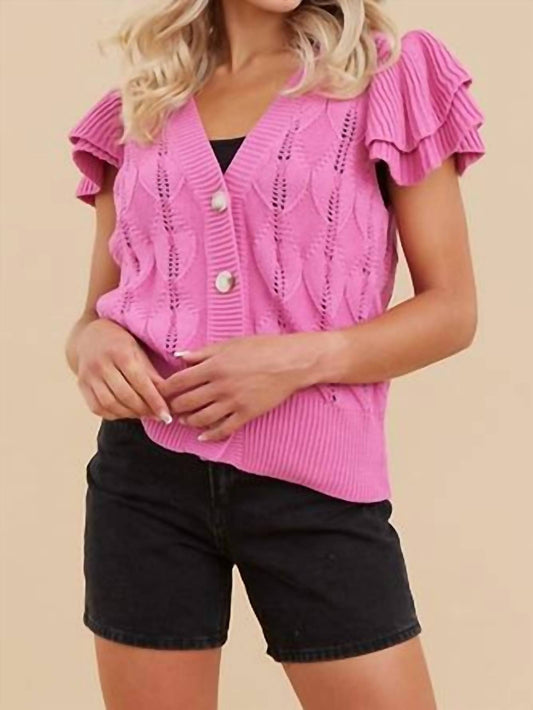 Jodifl - Halsey Knit Ruffly Sleeve Cardigan