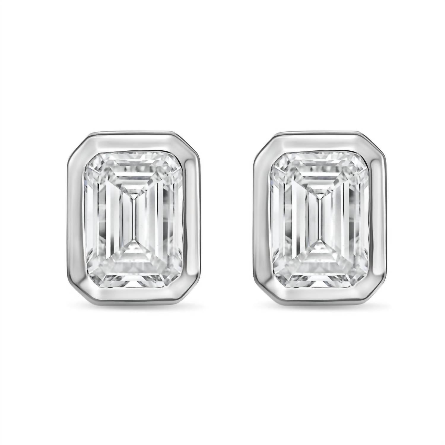 Diana M Jewels - Women's Emerald Lab-grown Diamond Stud Earrings (1.50 Tcw) - Petite