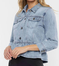 Kancan - Classic Fit Peplum Denim Jacket