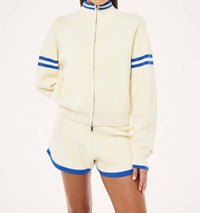 P.E. NATION Odyssey Knit Cardigan in white - women's cardigan - detail view