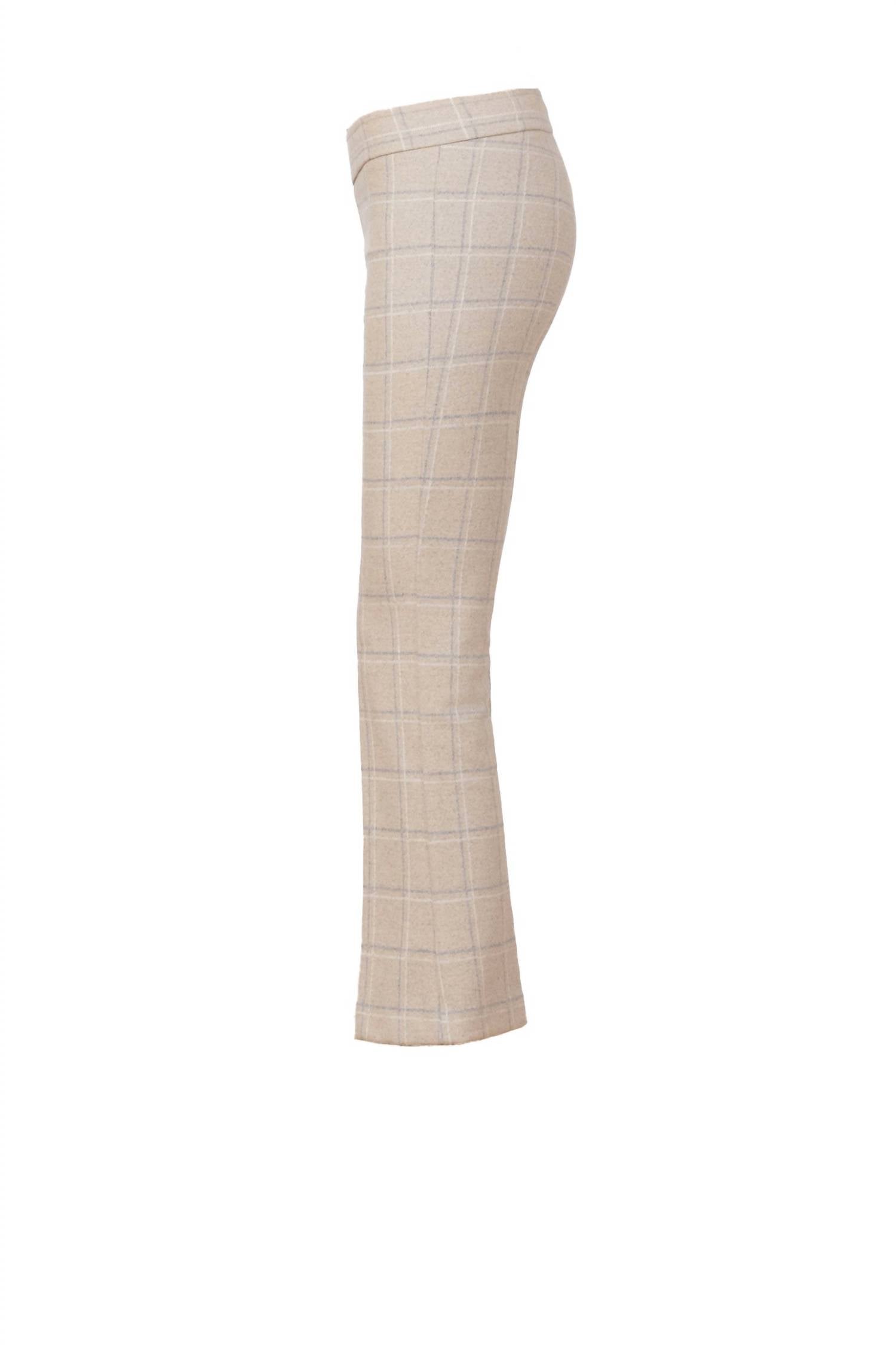 Avenue Montaigne Leo Flare Cut Pants in plaidure - women's pants - view 6